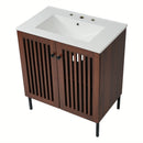 30" Vintage Bathroom Vanity With Ceramic Sink by HouseOfZazla