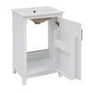 Modern Small Bathroom Vanity Cabinet With Ceramic Basin, Ample Storage, 1 Soft Close Door by HouseOfZazla