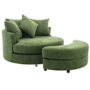 360° Swivel Accent Barrel Chair With Storage Ottoman & 4 Pillows, Modern Leisure Chair Round Accent For Living Room by Unique Piece Furniture