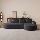 Modern Curved Sofa, L-Shaped Modular Sectional Set With 3 Pillows by HouseOfZazla