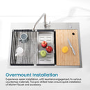 Stainless Steel Kitchen Sink, 36"x22" Single Bowl, Overmount, Brushed by HouseOfZazla