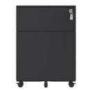 2 Drawer Mobile File Cabinet with Lock Steel File Cabinet for Legal/Letter/A4/F4 Size, Fully Assembled Include Wheels, Home/ Office Design, Black