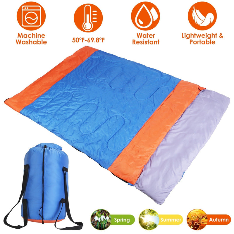 3 People Sleeping Bag for Adult Kids Lightweight Water Resistant Camping Cotton Liner Cold Warm Weather Indoor Outdoor Use 3 Season with Sack for Spri, photo 8 of 8