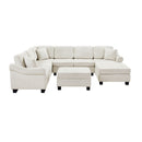 Contemporary U - Shaped Sectional Sofa With Movable Storage Ottoman by Unique Piece Furniture