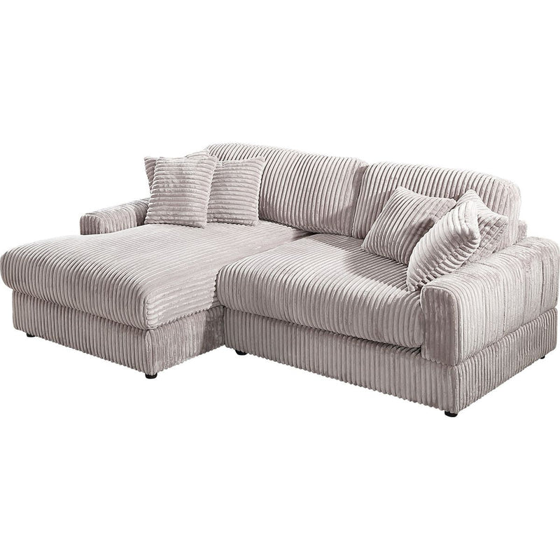 Modern CorduroyCorner sofa Sleeper Sofa Couch With Comfy Deep Seat& 6 Pillows
