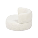 Shep 36' Curved Dog Sofa Bed, Medium, Ivory White Boucle