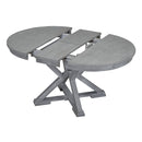 5-Piece Retro Functional Dining Table Set Extendable Round Table and 4 Upholstered Chairs for Dining Room and Living Room (Grey)