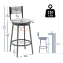 Bar Stools Swivel Counter Chairs With Metal Frame Hand Woven Paper Rope Dining Barstools For Kitchen Counter (Set of 2)