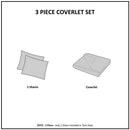 3 Piece Reversible Scalloped Edge Quilt Set White Full/Queen