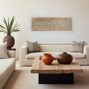 Floral Hand Carved Mandala Rectangular Wall Decor Accent - Gold / White by Unique Piece Furniture