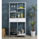 Draper - 5 Shelf LED Wine Cabinet With Pull Out Drawer - Gloss White by HouseOfZazla