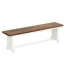 3 Piece Dining Table Set For 2 - 4, With Space Saving Benches - Brown / White by HouseOfZazla