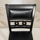 5-piece Counter Height Dining Round Table Set with One Faux Marble Top Dining Table and Four PU-leather Chairs,Dark Espresso