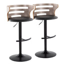 Cosi - Mid Century Modern Adjustable Barstool, Swivel With Rounded T Footrest (Set of 2) by HouseOfZazla