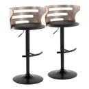 Cosi - Mid Century Modern Adjustable Barstool, Swivel With Rounded T Footrest (Set of 2) by HouseOfZazla