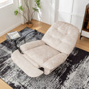Modern Swivel Gliding Recliner Chair With Rocking Function And Phone Holder, Large Comfortable