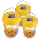 3Pack Solar Wasp Traps Outdoor Hanging Insect Catchers with UV Light for Paper Wasps Yellow Jackets Small Hornets Fruit Flies House Flies