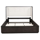 Leandro 55-inch Eastern King Wingback Bed Burnished Black