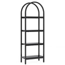 Tall 4 Tier Arched Open Bookshelf Storage Rack - Black by HouseOfZazla