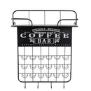 Floating Coffee Bar Shelf With Coffee Pod Holder, Hooks And Storage Shelf - Black by Unique Piece Furniture