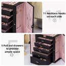 6-Tier Large Jewelry Box Organizer with 5 Drawers and Mirror