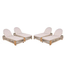 Outdoor Chaise Lounge Chair, Acacia Wood with Adjustable Backrest and Cushion by HouseOfZazla