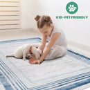 Marfi - 6' X 9' Bordered Area Rug - Blue / Ivory by HouseOfZazla
