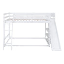 Bunk Bed With Ladder, Slide, And Shelves Pine Wood by HouseOfZazla