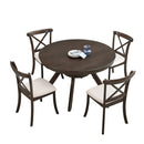 Modern Round Rubber Wood Dining Table for 4-6
