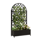 Round Metal Planter Box with Trellis by HouseOfZazla