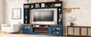U-Can 95.5" Wall Unit Entertainment Center with Bookshelves