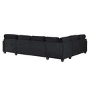 Upholstered U-Shaped Sectional Sofa With Movable Ottoman And Side Storage Pockets by HouseOfZazla