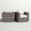 Grade - Club Patio Chair With Sunbrella Cushions (Set of 2) - Gray Mix / White by HouseOfZazla