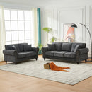 2 Seater Sofa With Rolled Arms, Tufted Upholstered Couch by Unique Piece Furniture