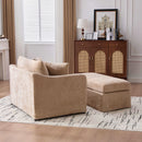 Accent Chair With Ottoman, Includes 2 Bolster Pillows