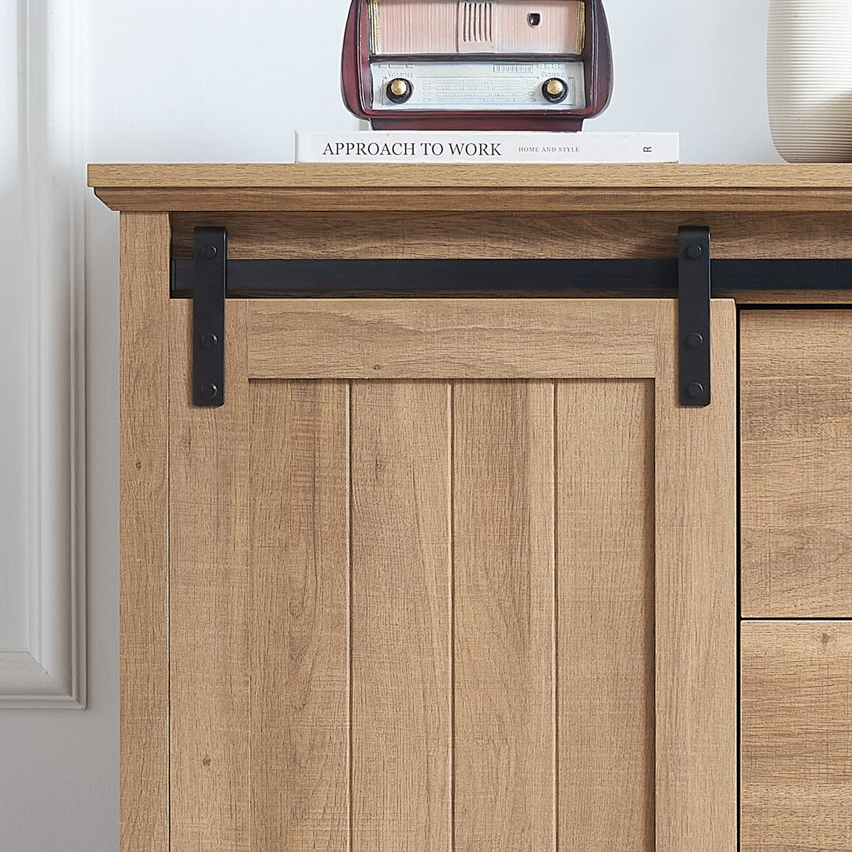 5 Drawers Dresser with Sliding Barn Door, photo 9 of 10