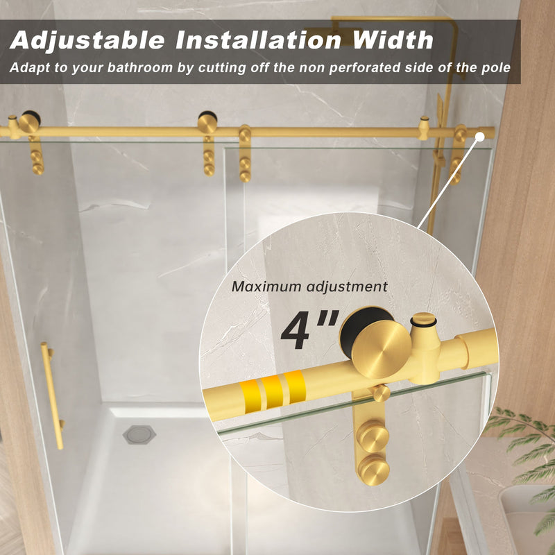 44-48" x 76" Frameless Sliding Shower Door, photo 4 of 10