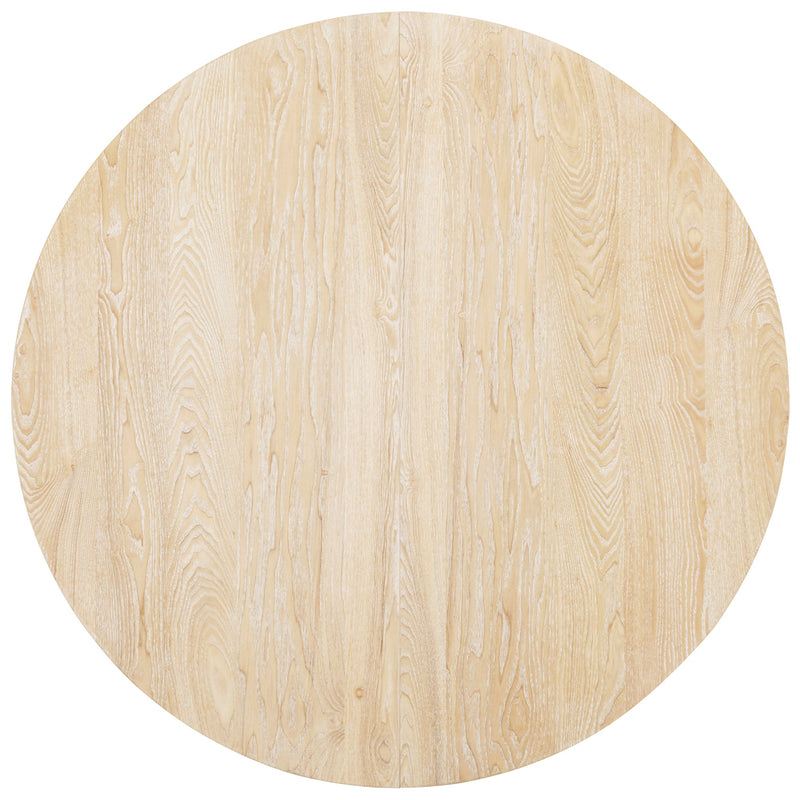 5-Piece Farmhouse Round Pedestal Extending Dining Table Set Extendable Kitchen Table Set with 15.8" Removable Leaf and Ladder Back Dining Chairs for Small Places, Natural