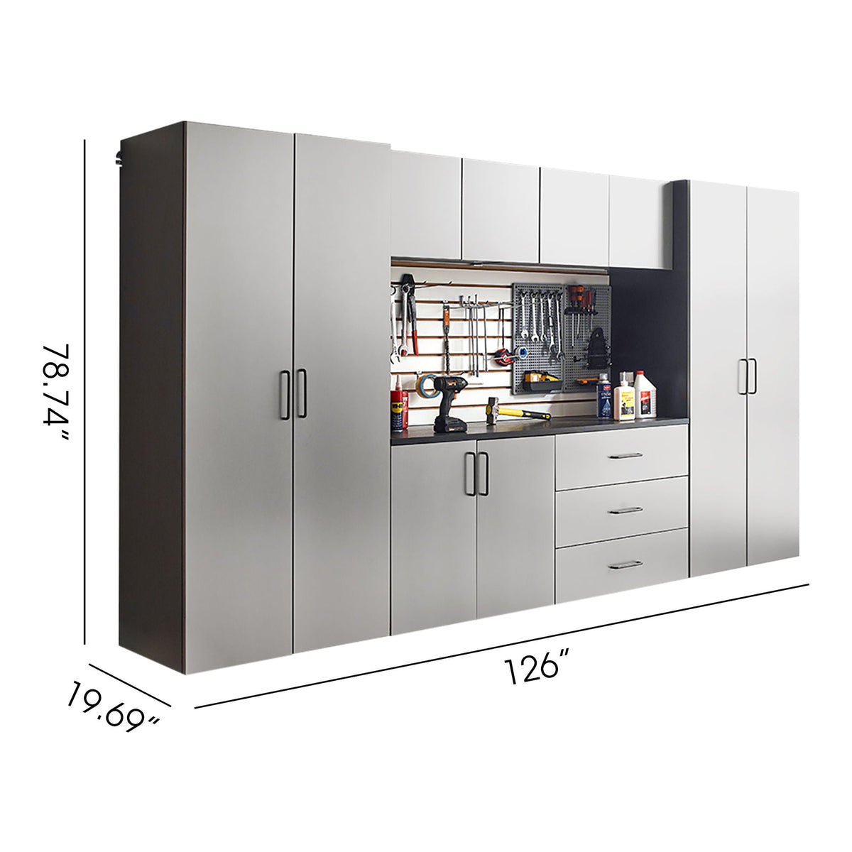 Astro Series - Garage Cabinet Set A With Soft Closing Drawers - Metallic Gray, photo 3 of 11