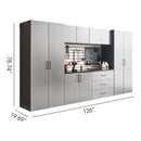 Astro Series - Garage Cabinet Set A With Soft Closing Drawers - Metallic Gray by HouseOfZazla