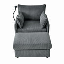 Comfy Oversized Chaise Lounge Chair With Ottoman And Storage by HouseOfZazla