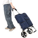 Foldable Shopping Trolley With Wheels And Waterproof Bag - Blue by HouseOfZazla