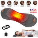 3 In 1 Electric Lumbar Massager Support Pillow Plug-in Memory Foam Lower Back Massager with Heat Vibration Airbag Stretching Adapter for Pain Relief