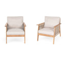 Outdoor Acacia Wood and Rope Patio Chair with Cushions (Set of 2) by HouseOfZazla
