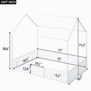 Metal House Bed With Fence And Door by HouseOfZazla
