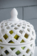 Ballas - Bird Lidded Jar - White by HouseOfZazla