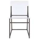 Adino Acrylic Dining Side Chair Black Nickel (Set of 2)