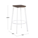 Clara - Industrial Square Barstool (Set of 2) - Espresso