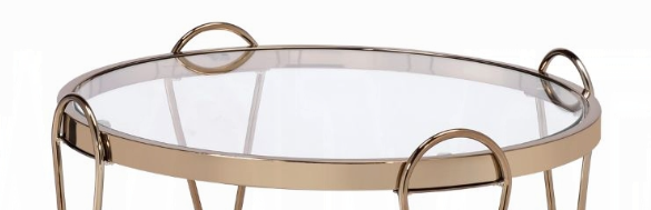Zekera Mirrored & Champagne Finish End Table, photo 4 of 5