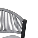 Outdoor Bar Height Metal Frame Counter Stools with Scallop-Shaped Backrest & Water-Resistant Cushions by HouseOfZazla